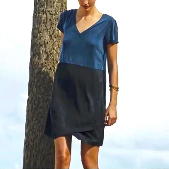 Dolan Left Coast Horizon Colorblock V-Neck Dress - Picture 1 of 8